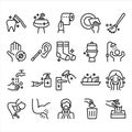 Hygiene Routine line icons