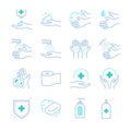 Hygiene and sanitation icons set