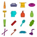 Hygiene tools icons doodle set