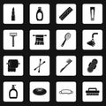 Hygiene tools icons set squares vector