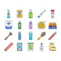 hygiene virus hand soap clean icons set vector