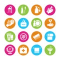 Hygiene, viruses and bacterias icons