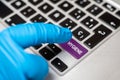 Hygiene word on keyboard button. Coronavirus protection concept. Royalty Free Stock Photo