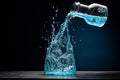 Hygienic Clean pouring water bottle. Generate Ai Royalty Free Stock Photo