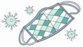 Hygienic Face Mask with Argyle Pattern for Protection, vector design Generative AI Royalty Free Stock Photo