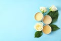 Hygienic lip balms and flowers Royalty Free Stock Photo