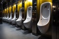 Hygienic mens toilets feature urinals for efficient waste management