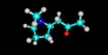 Hygrine molecular structure isolated on black