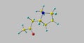 Hygrine molecular structure isolated on grey