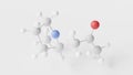 hygrine molecule 3d, molecular structure, ball and stick model, structural chemical formula pyrrolidine alkaloid