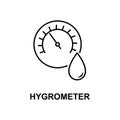 hygrometer icon. Element of measuring instruments icon with name for mobile concept and web apps. Thin line hygrometer icon can be