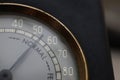 Hygrometer showing normal humidity, macro shot Royalty Free Stock Photo