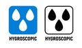 Hygroscopic vector icon, Hygroscope sign isolated water symbol