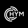 HYM letter logo design on black background. HYM creative initials letter logo concept. HYM letter design Royalty Free Stock Photo