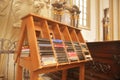 Hymn books for prayers in church. The bibles and hymnals