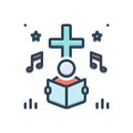 Color illustration icon for Hymn, psalm and homily Royalty Free Stock Photo