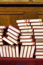 Hymnals and prayer books - stack Royalty Free Stock Photo