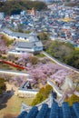 Top view of Himeji city from Himeji Castle Royalty Free Stock Photo