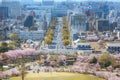 Top view of Himeji city from Himeji Castle Royalty Free Stock Photo