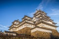 Himeji castle of Japan with blue sky Royalty Free Stock Photo