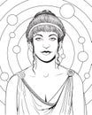 Hypatia, Ancient greek philosopher, vector Royalty Free Stock Photo