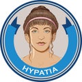 Hypatia, Ancient greek philosopher, vector Royalty Free Stock Photo