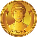 Hypatia gold style portrait, vector