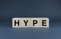 Hype. Cubes form the word Hype
