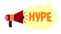 Hype in social networks. trends in advertising and news. horn symbol Public Relations