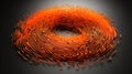 Hyper-Detailed 3D Orange Swirl Fingerprint on Dark Background