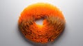 Hyper-Detailed 3D Orange Swirl Fingerprint on white Background