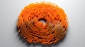 Hyper-Detailed 3D Orange Swirl Fingerprint on white Background