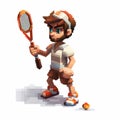 Hyper-detailed 8-bit Pixel Tennis Game Character: Lucas