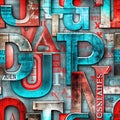 Hyper detailed and creative patterns using letters from different alphabets, AI generated image in poster format Royalty Free Stock Photo