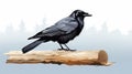Hyper-detailed Crow Clip Art With Realistic Attention To Detail