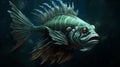 Hyper-detailed 3d Fantasy Sea Fish Character Design