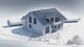 Hyper-Detailed 3D Rendering of House Construction on Architectural Blueprints. Generative AI Royalty Free Stock Photo