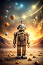 Hyper detailed illustration of humanoids and robots, AI generated image