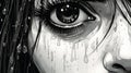 Hyper-detailed Illustration Of A Sad Girl Crying In The Rain