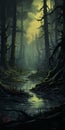 Hyper-detailed Illustrations Of Dark Forest Swamps