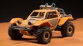 Hyper-detailed Orange Toy Vehicle: 1:28mm Crane Miniature Inspired By Johnny Quest