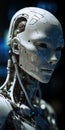 Incomplete Humanoid Android: A Close Up Portrait Photo