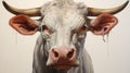 Hyper-detailed Portrait Of A Cow With Large Horns