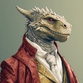 Minimalist Dragon In Rococo Style Jacket And Tie
