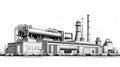 Hyper-detailed Rendering Of An Industrial Plant Royalty Free Stock Photo