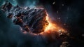 Stunning Asteroid Nebula Captivating Illustration Of A Massive Meteor Impact Royalty Free Stock Photo