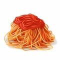 Hyper-realistic Animal Illustration Style Spaghetti With Sauce Vector Image