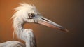 Hyper-realistic Animal Illustrations: White Stork Head Portrait In Raphael Lacoste Style