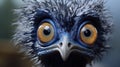 Hyper-realistic Animated Emu Face In Cinema4d Style Royalty Free Stock Photo