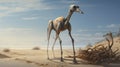 Hyper-realistic Avian Illustrations Of Large Animals In A Desert Landscape